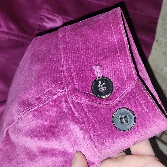 Covington Women's Magenta Fushia Velvet Button Down Jacket Large - Picture 7 of 13